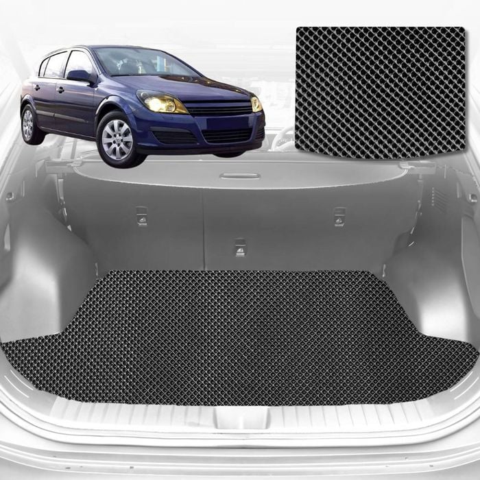 6D Diamond Car Boot Mat for Holden Astra (AH)2004-2009-Wagon-Cargo Mat-Black-Outback GT