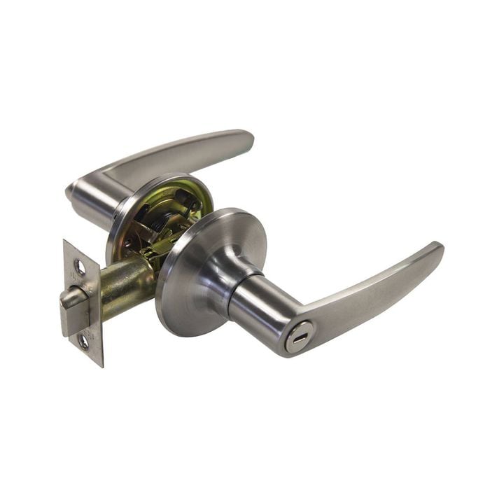Ikonic Satin Nickel Plate Bathroom Leverset