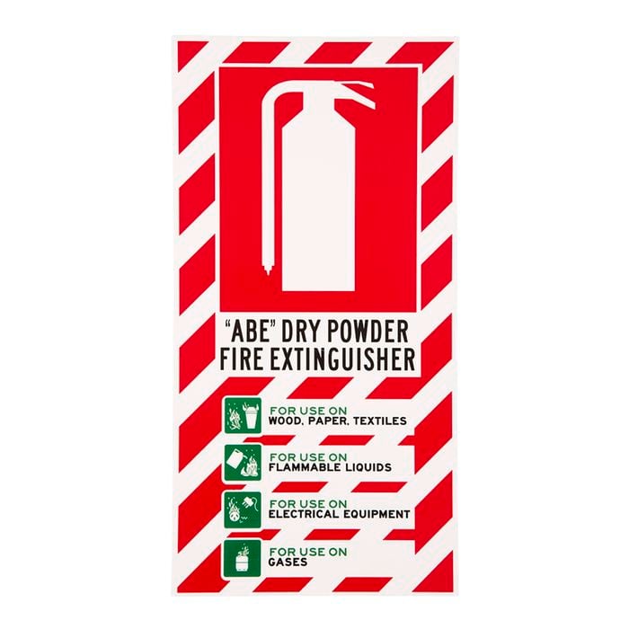 Sandleford ABE Dry Powder Fire Extinguisher Blazon Sign
