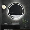 OAKORY 80cm Round LED Smart Bathroom Mirror Front and Backlit Anti-Fog Dimmable