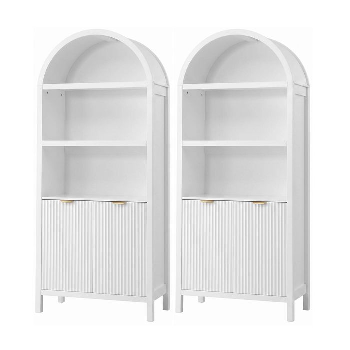 Artiss Buffet Sideboard Cabinet Pantry X2 180CM Arched White
