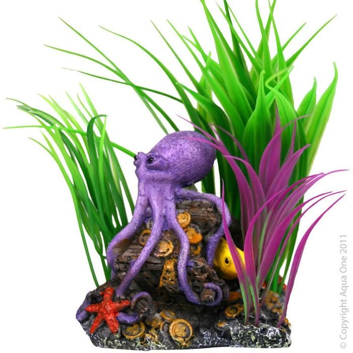 Aqua One Octopus And Plant Ornament (36358)