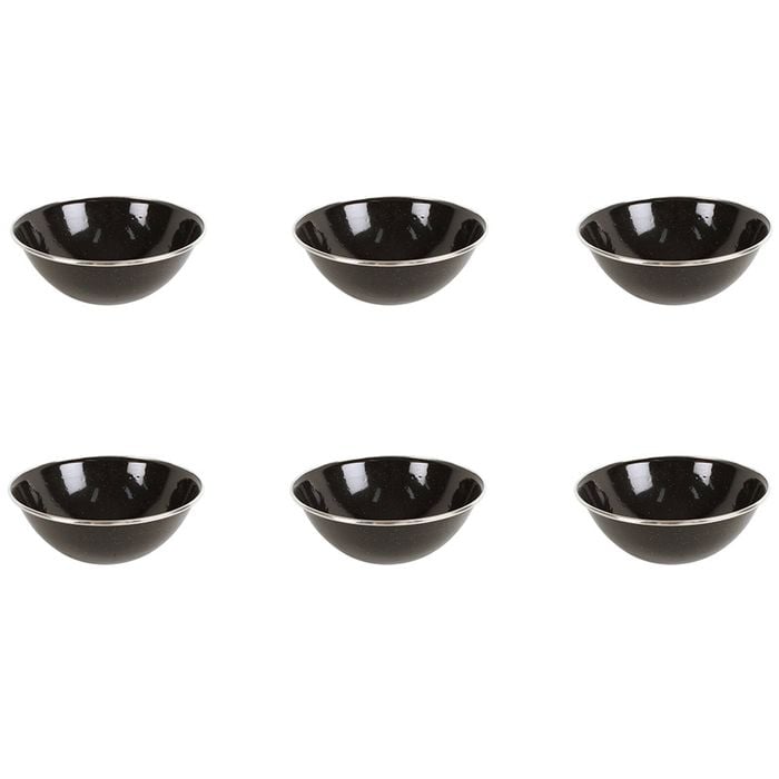 6x Wildtrak Premium Enamel Bowl Jumbo Great For Dining Outdoor Camping 19x7cm