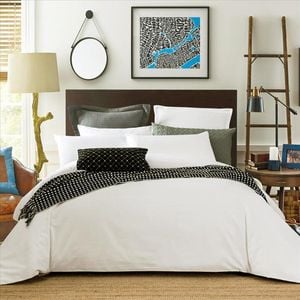 CottonMore 100% Cotton 800TC Sateen Plain Off White Colour Quilt Cover Set - King