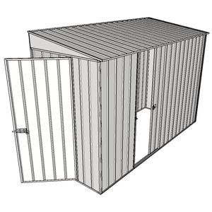 Build-A-Shed 1.2 x 3.0 x 2.0m Tunnel Shed Tunnel Hinged Door with 1 Sliding Side Door - Zinc