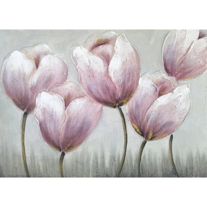 P&P Tulip Hand Painting Picture - Elegant Modern Wall Art for Living Room, Bedroom & Office Decor 80x60cm