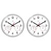 2PK Leni 25cm Aluminium Wall Clock With Temperature And Humidity Silent White
