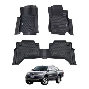 AUSGO Car Floor Mats for Mitsubishi Triton ML MN Series Dual Cab 2006-2015 All-Weather Floor Liners