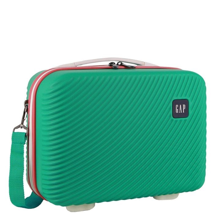 GAP Stripe Hard-Shell Mini Travel Crossbody Bag w/ Zip Pocket 27cm Turquoise