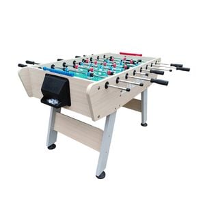 Kicksy 5ft Foosball Table - Solid Wood Frame With Chrome Steel Tubes, High-density Playfield, Double-spring Handles - White