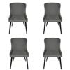 Sk Designer Living | Pack Of 4 | Osaka Dining Chair | Black Legs - Grey Fabric