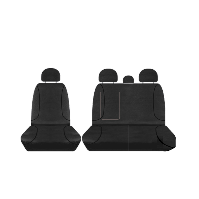 For Iveco Daily 35S13 70C18 Van 2015-On TRADIES Black Canvas Front Seat Covers