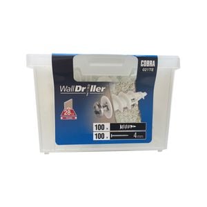 Cobra 4.0mm Nylon WallDriller Anchor Screws/Bits - 100 Pack