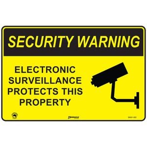 Pinnacle 600 x 400mm Metal Security Warning Electronic Surveillance Sign