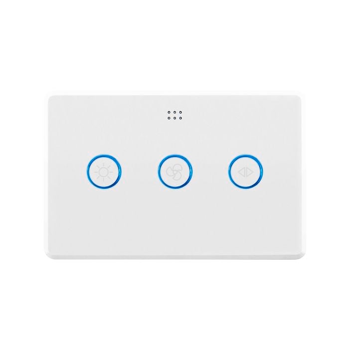 Deta Grid Connect Smart Fan Speed Controller with Touch Light Switch - Gloss White