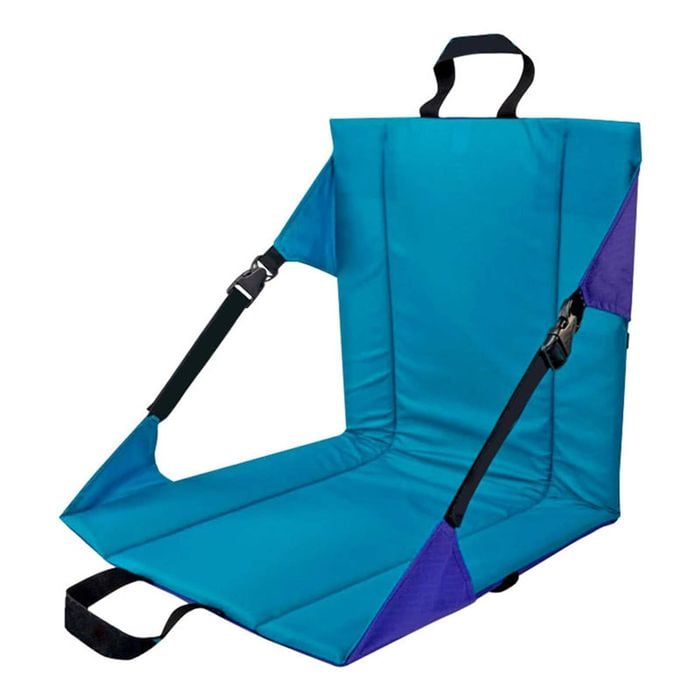 Catzon Portable Seat Cushion with Backrest Foldable for Camping-Peacock Blue