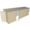 Build-a-Shed 1.5 x 6 x 2m Single Hinged Side Door Skillion Shed - Cream