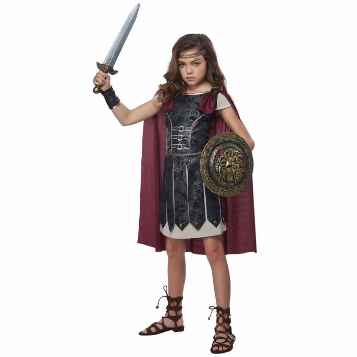 Fearless Gladiator Spartan Medieval Renaissance Roman Warrior Girls Costume L