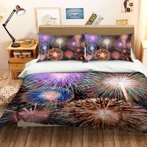 3D Fireworks Bloom 182 Bed Pillowcases Quilt King Size