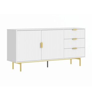 Cosmoliving White Fluted Buffet Sideboard