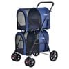 Costway 4in1 Pet Stroller Double Layer Travel Cart Blue