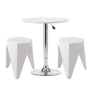 Artiss 3pcs Bar Stools And Table Set White