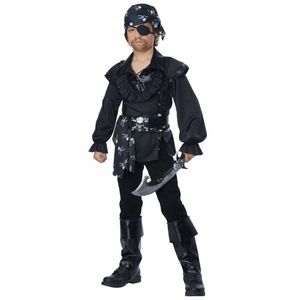 Skull Island Pirate Buccaneer Captain Carribbean Book Week Child Boys Costume M
