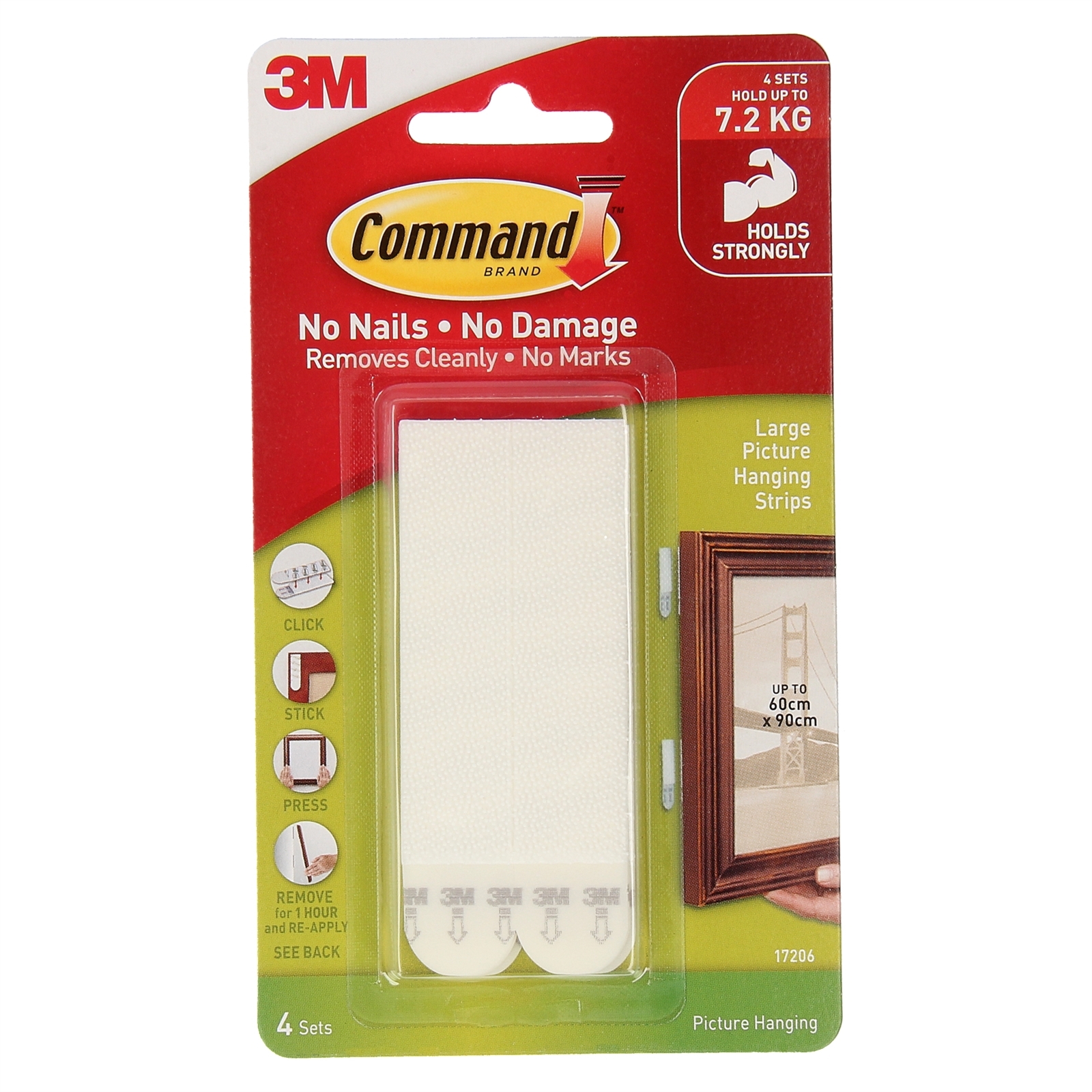 Picture Hangers Velcro Wall Hooks Command Large White