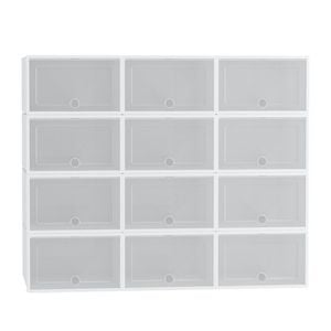 Artiss Shoe Box Rack DIY Set of 12 Stackable White Abel