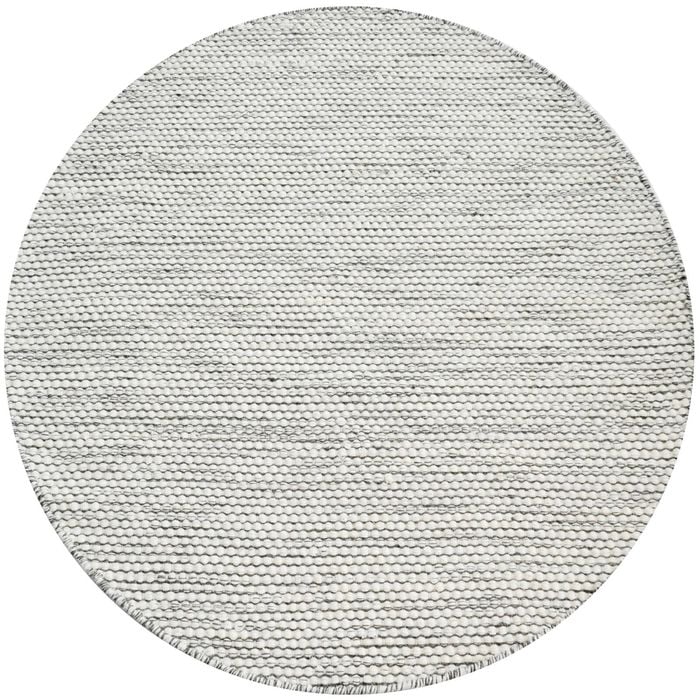 Handwoven Boondi Wool Rug-Ivory/Grey-120x120cm