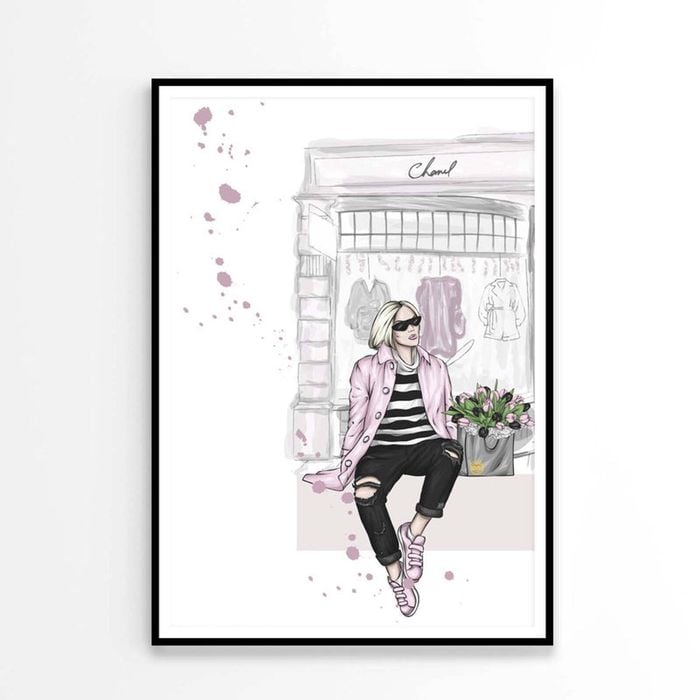 Fashion Girl with Bag   Print 100% Australian Made 60 x 90cm   (Poster)