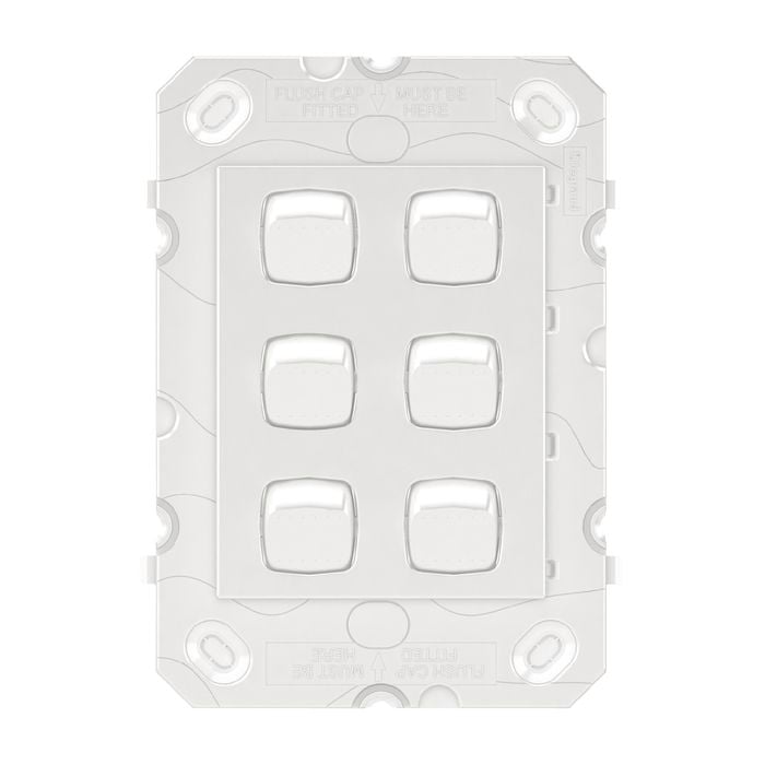 HPM ARTEOR 6 Gang Wall Switch - No Coverplate - White
