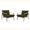 Zinus 2-Piece Package Set – Premium Sling Accent Chairs with Wood & Metal Frame – Green