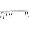 Dora Coffee Table Set - Marble White and Black
