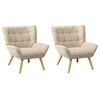 Oikiture 2x Armchair Fabric Beige