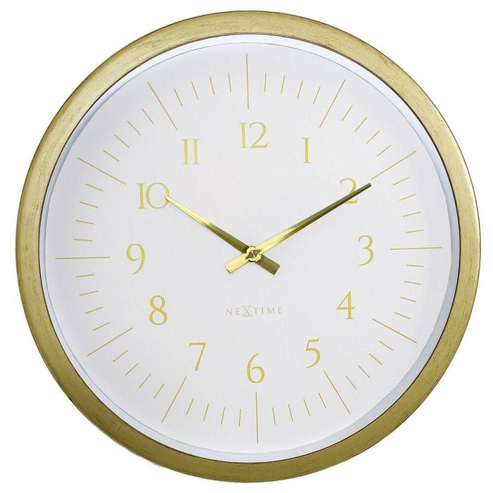 NeXtime Galaxy Wall Clock White Dial 40.2x40.2x4.3cm Brushed Gold Case