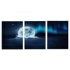 3pcs Snow Moon Serene Night Sky Print 100% Australian Made 3 x 40x60cm (Metal Print)