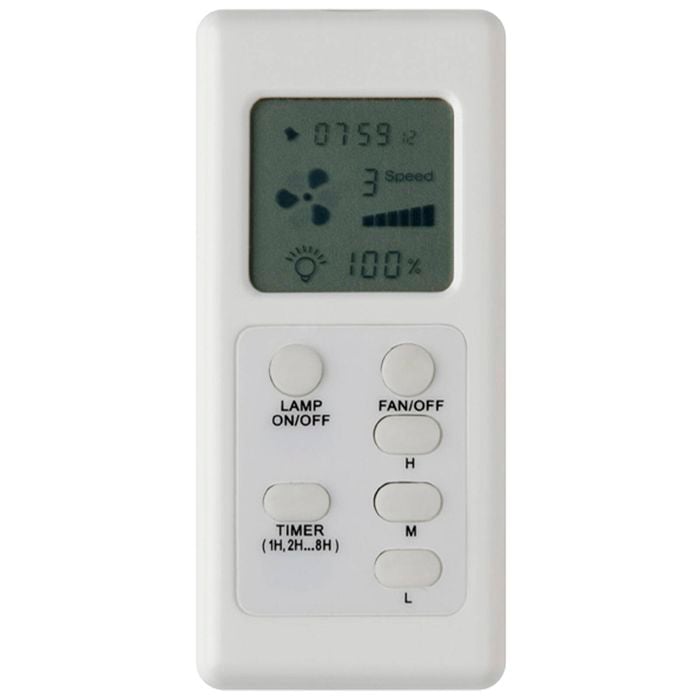 Mercator White Ceiling Fan Remote Control With LCD Screen