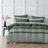 Dreamaker Herringbone 100% Cotton Quilt Cover Set Olive Double Bed