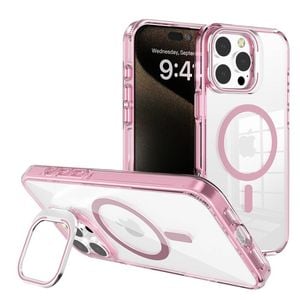 REDEFINE Transparent Magsafe Case Cover with Magnetic Ring for iPhone 16 Pro Max - Pink