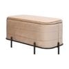 La Bella Camel Beige Coffee Table Storage Ottoman - Velvet Blanket Box Bench DEMI