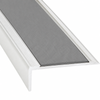 Duratac 1500mm Clear Aluminium Stair Nosing with Grey Vinyl Insert and Csk Holes - 5 Pack
