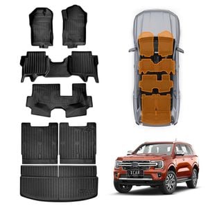 3-Pcs Boot Liner Floor Mats for Ford Everest 2022-Onwards All Weather Cargo Trunk Carpet Liner Set