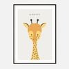 Galrie Charming Minimalist Giraffe Art Print - Modern Animal Decor for Kids' Rooms, Black Frame, 70 x 100cm (28 x 40inch)