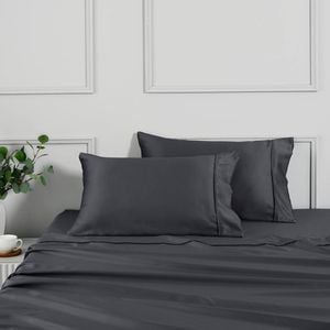 Dreamaker Matte Satin Standard Pillowcase Charcoal - Twin Pack