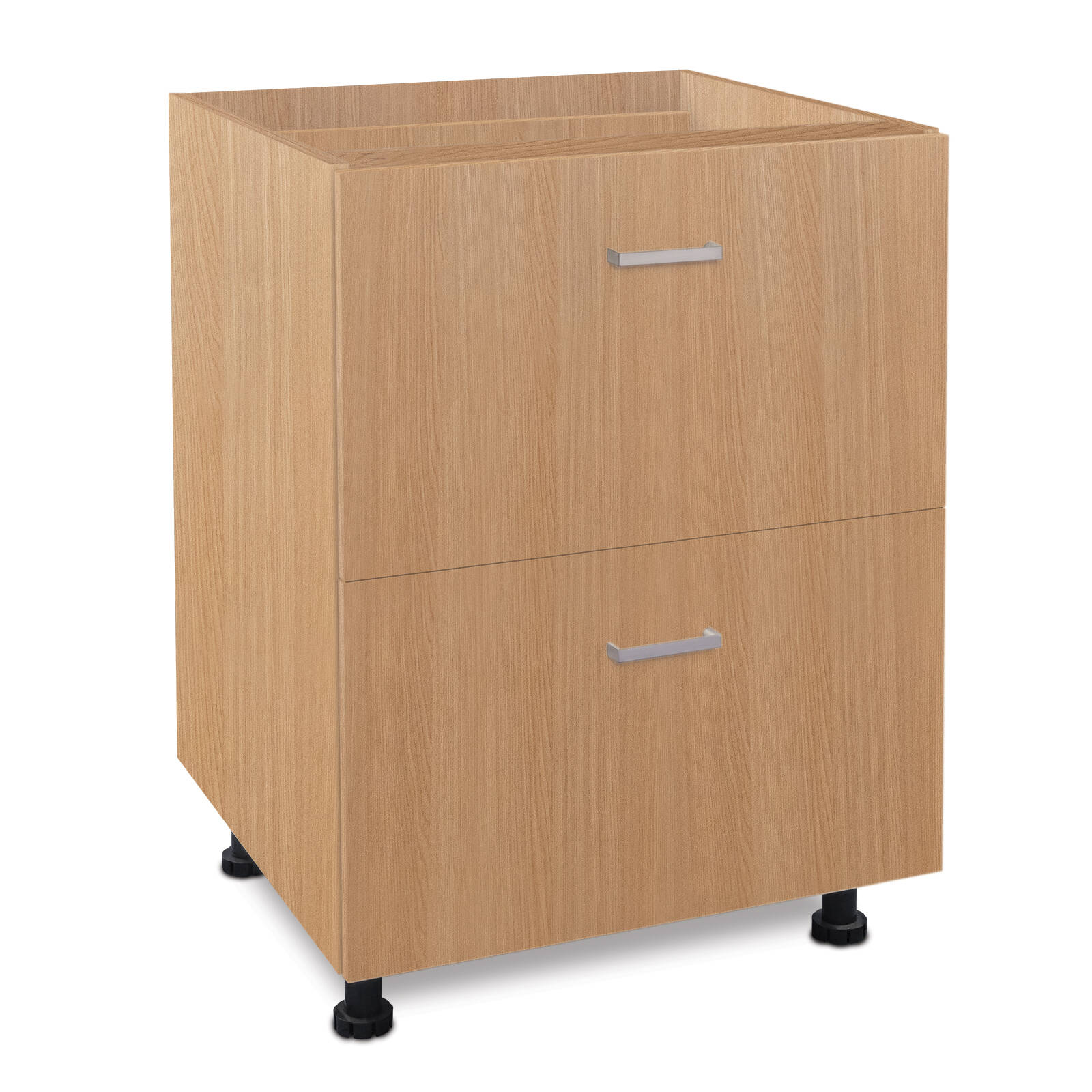 Flatpax Utility 600mm Woodgrain 2 Drawer Floor Cupboard