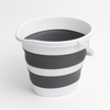 10 Litre Foldable Collapsible Drop Shape Bucket Silicone  Grey/White