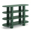 Nordhavn Modern Green 4-Tier Bookshelf Curved Shelving Unit Display Console Tabl