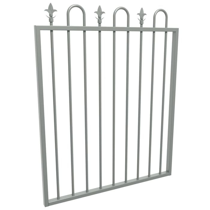 ProtectorAl 975 x 1200mm Palladium Silver Aluminium Loop And Spear Top Pool Gate