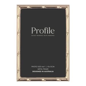 Profile Bamboo Rose Gold 4x6 Metal Photo Frame